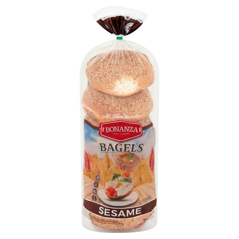 Bonanza Sesame Bagels, 6 count, 18 oz