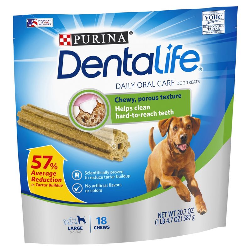 Purina DentaLife Daily Oral Care Dog Treats, Large, 18 count, 20.7 oz