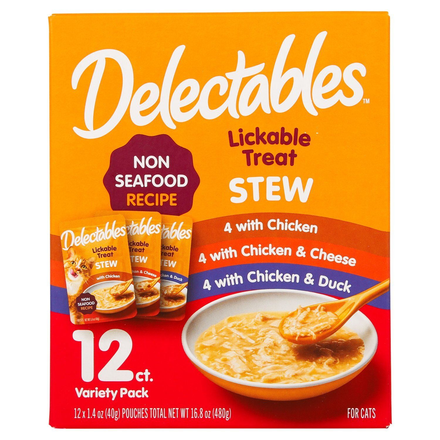 Delectables Stew Lickable Treat Variety Pack for Cats, 1.4 oz 12 count