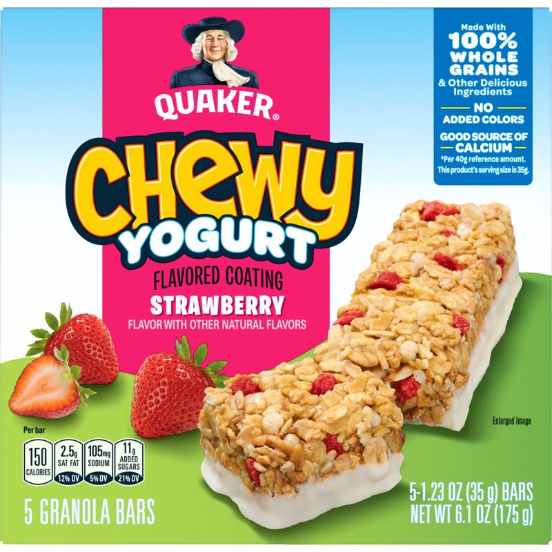 Quaker Chewy Yogurt Granola Bars Strawberry 1.23 Oz, 5 Count