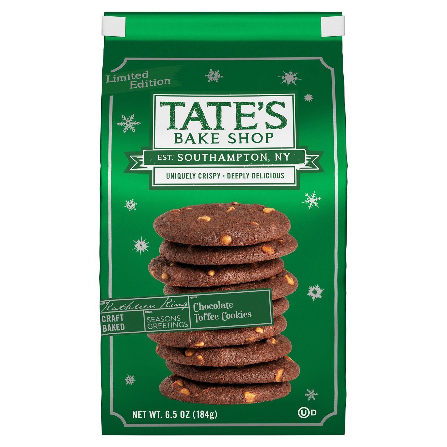 Tate's Bake Shop Chocolate Toffee Cookies Limited Edition, 6.5 oz