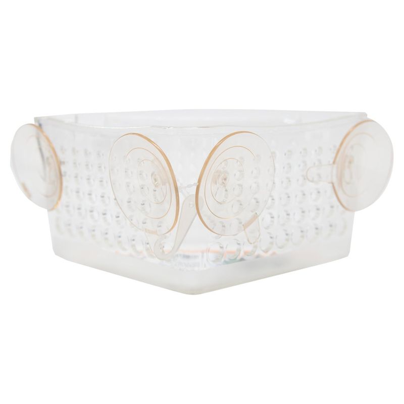 Kenney Home Clear Suction Shower Corner Basket