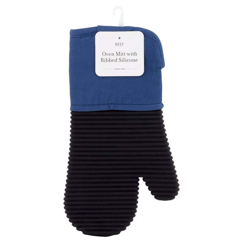 Ritz Oven Mitt with Ribbed Silicone, Blue