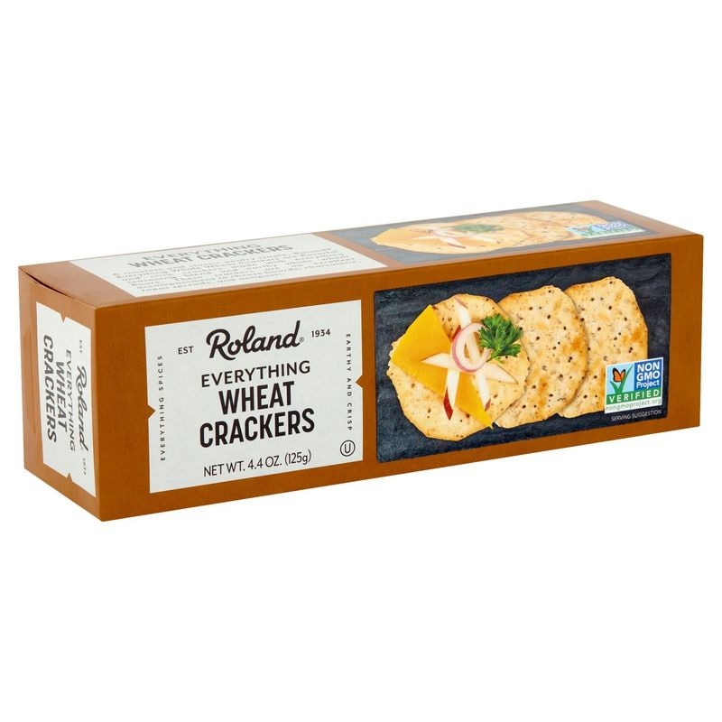 Roland Everything Wheat Crackers, 4.4 oz