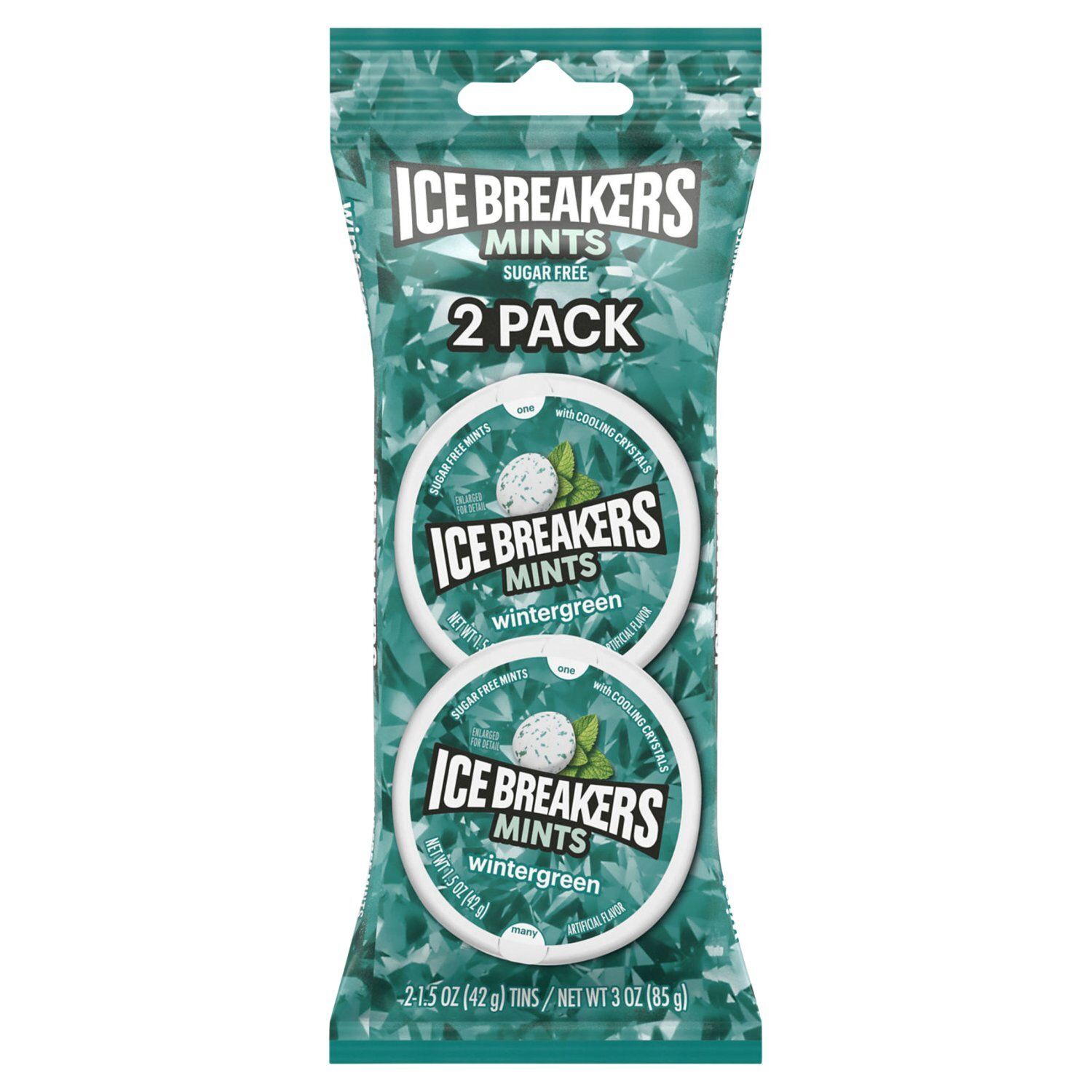 Ice Breakers Wintergreen Sugar Free Mints, 1.5 oz, 2 count