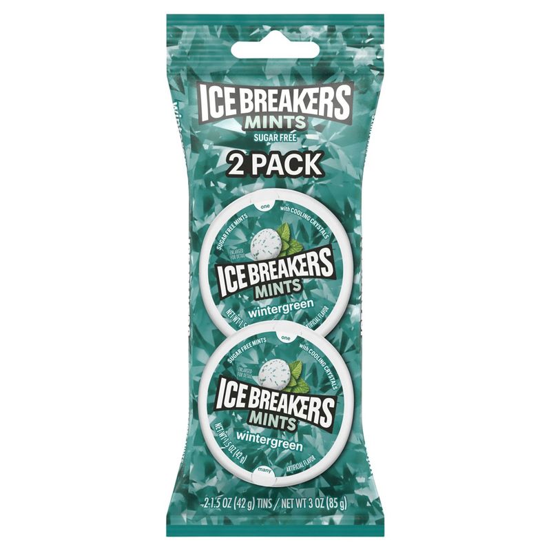 Ice Breakers Wintergreen Sugar Free Mints, 1.5 oz, 2 count