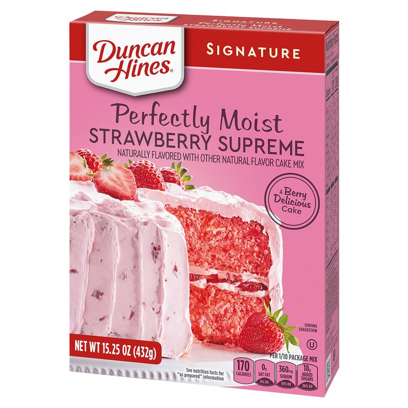 Duncan Hines Signature Perfectly Moist Strawberry Supreme Cake Mix, 15 oz