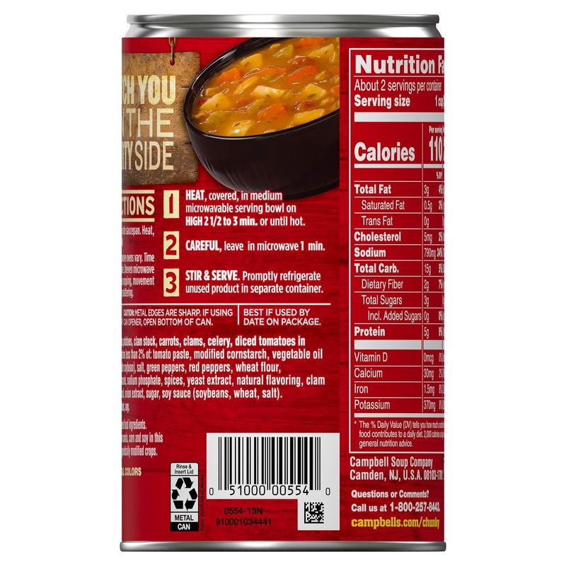 Campbell's Chunky Manhattan Clam Chowder Soup, 18.8 oz