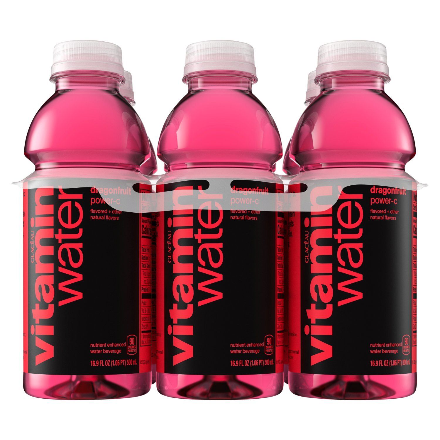 Glacéau Vitaminwater Power-C Dragonfruit Nutrient Enhanced Water Beverage, 16.9 fl oz, 6 count