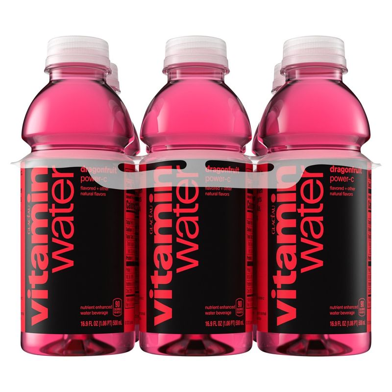 Glacéau Vitaminwater Power-C Dragonfruit Nutrient Enhanced Water Beverage, 16.9 fl oz, 6 count