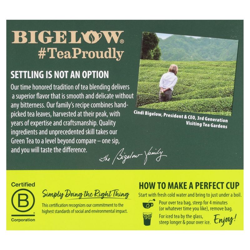 Bigelow Classic Decaffeinated Green Tea Bags, 40 count, 1.82 oz