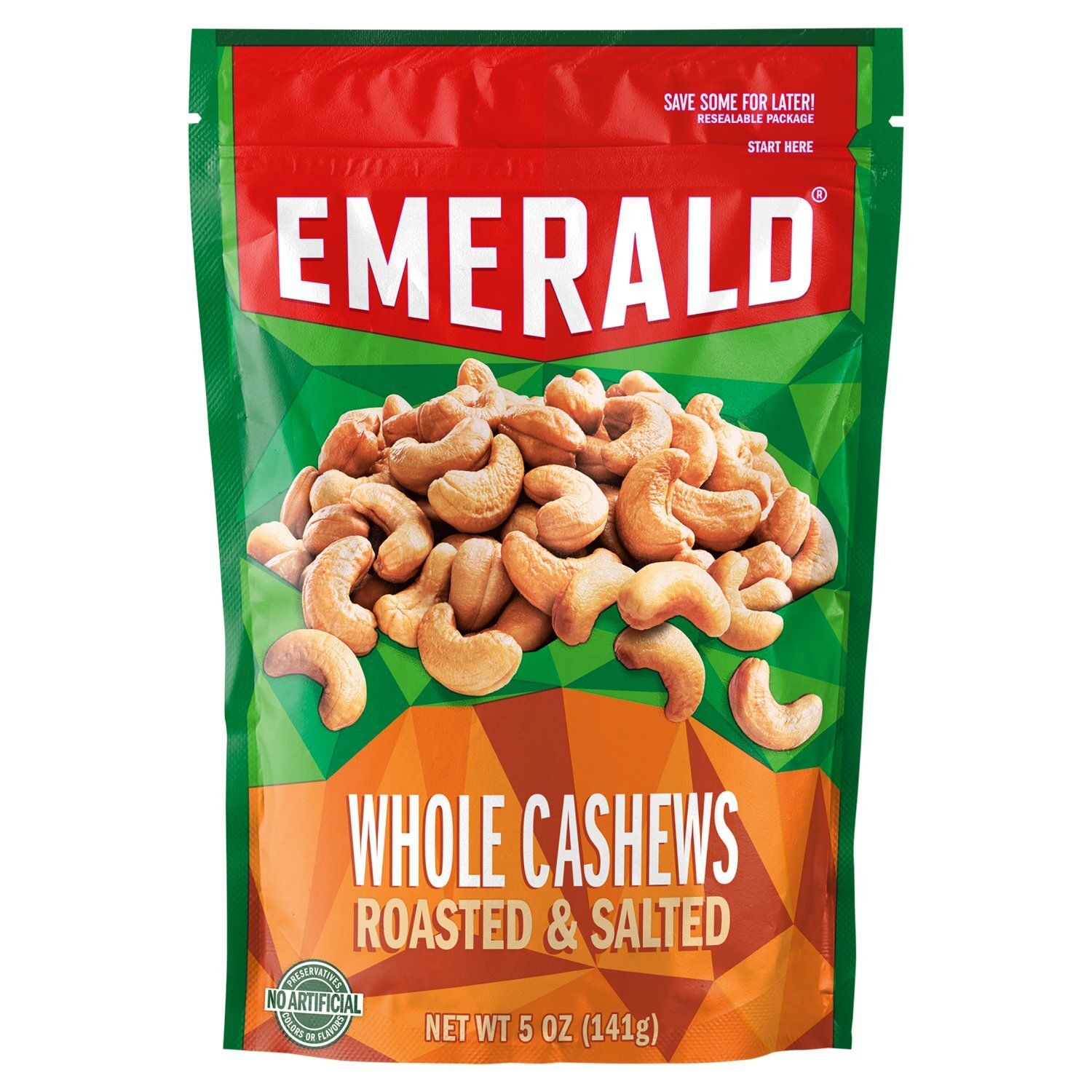 Emerald Roasted &amp; Salted Whole Cashews, 5 oz