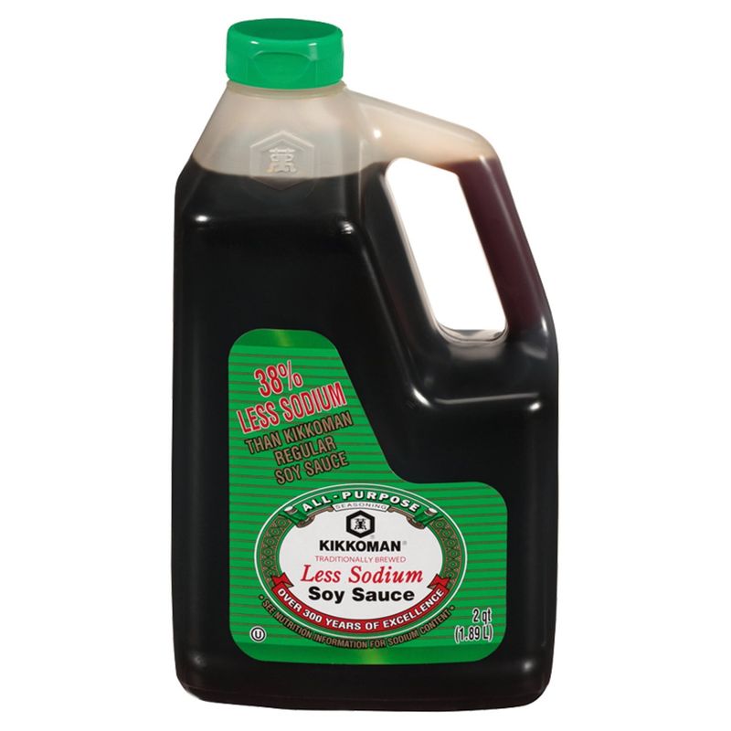 Kikkoman Less Sodium All-Purpose Seasoning Soy Sauce, 2 qt