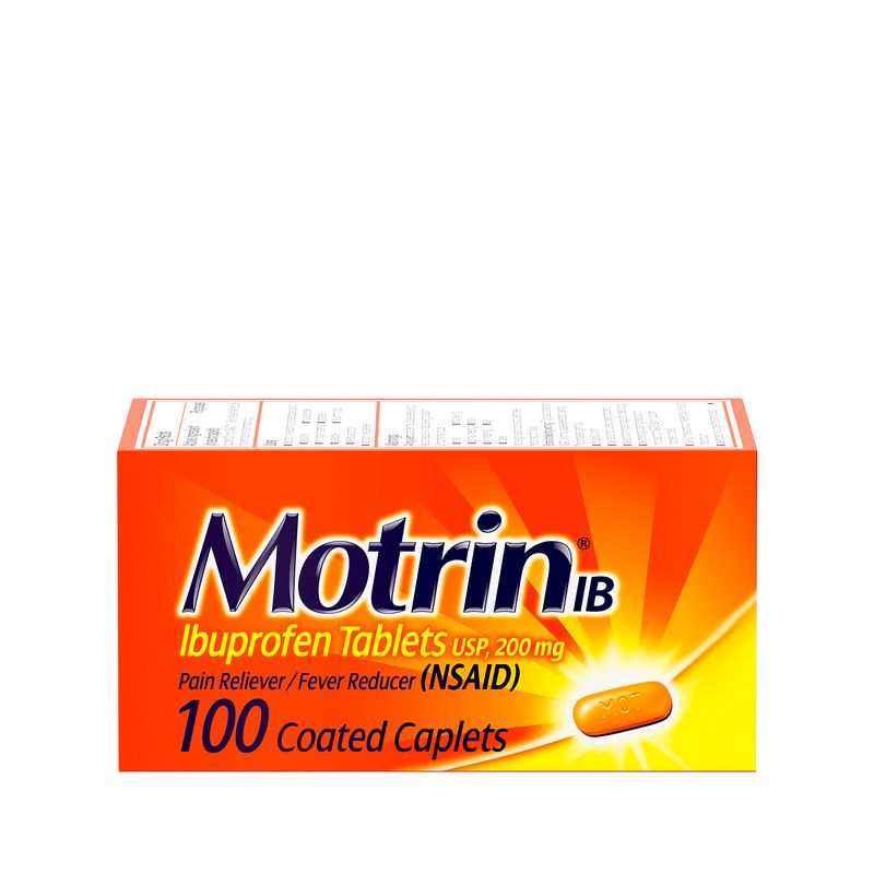 Motrin IB Ibuprofen Caplets, USP, 200 mg, 100 count