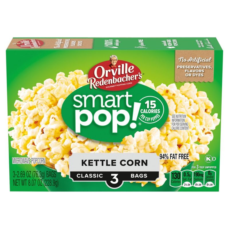 Orville Redenbacher's Smart Pop! Kettle Corn Microwave Popcorn, 2.69 oz, 3 count