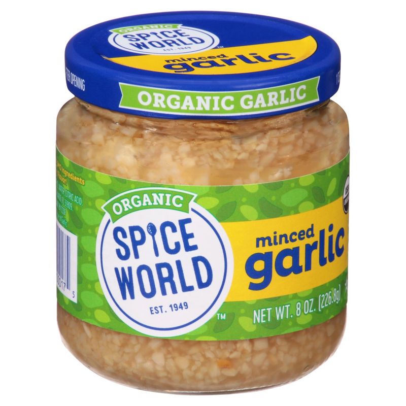 Spice World Organic Minced Garlic, 8 oz