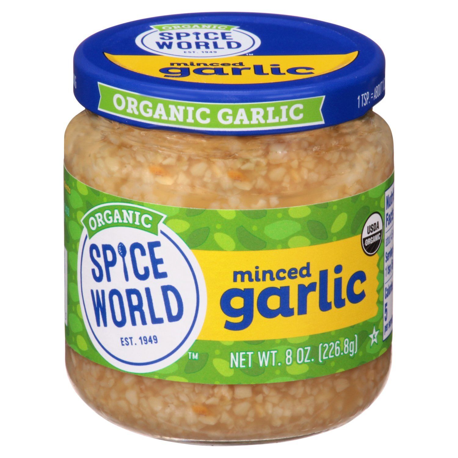Spice World Organic Minced Garlic, 8 oz