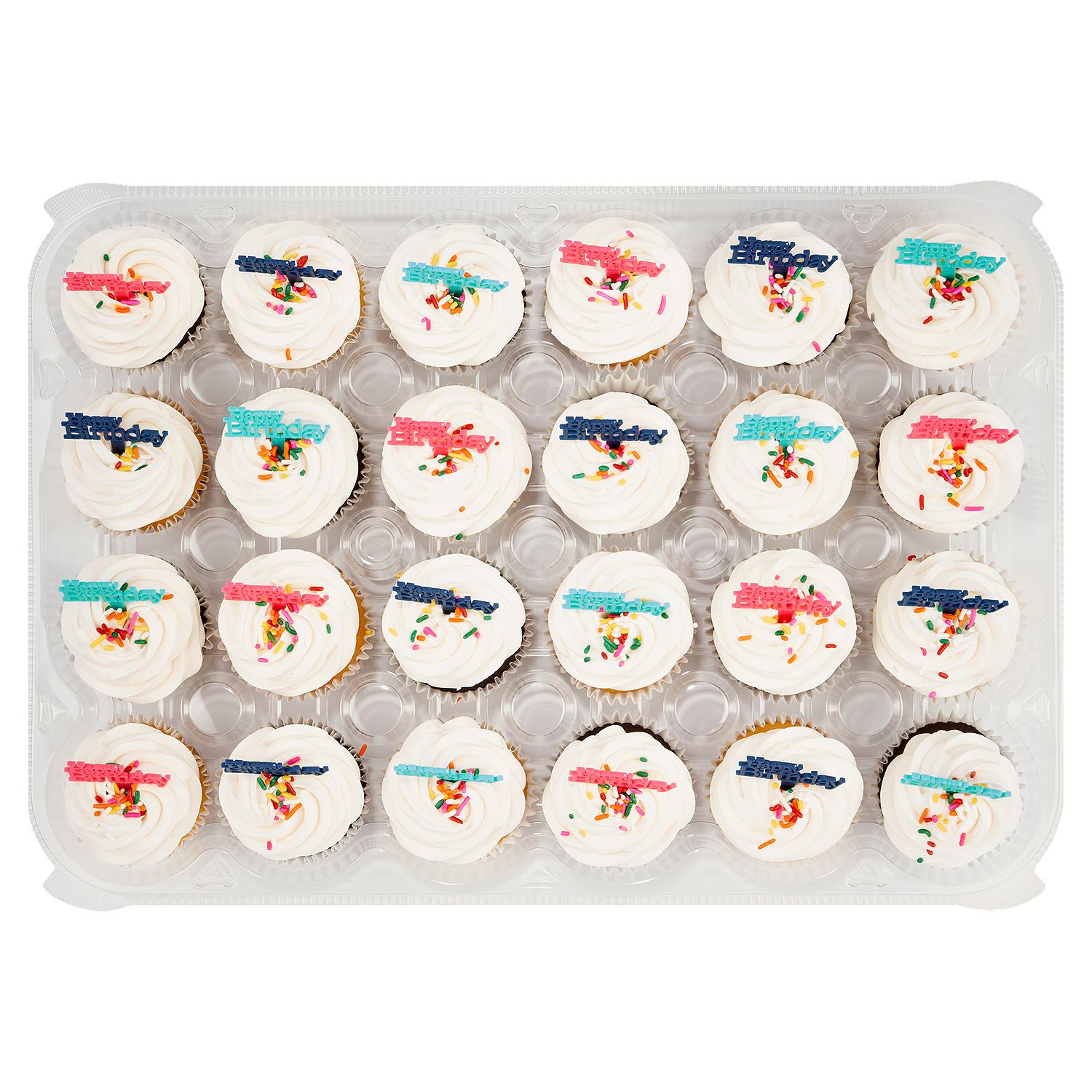 24 Pack Assorted Cupcakes with Picks