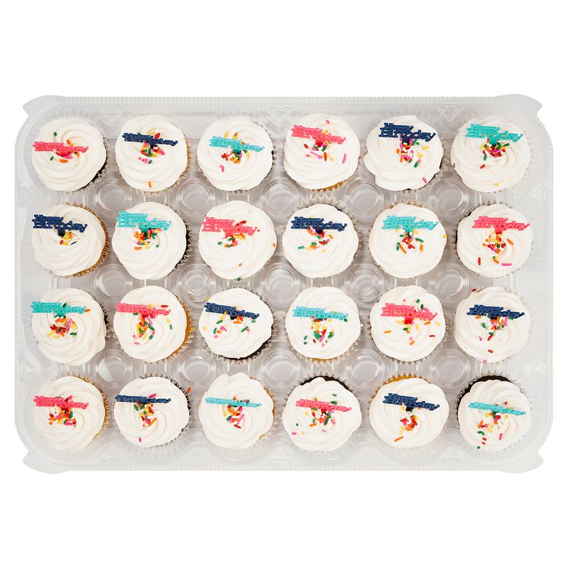 24 Pack Assorted Cupcakes with Picks