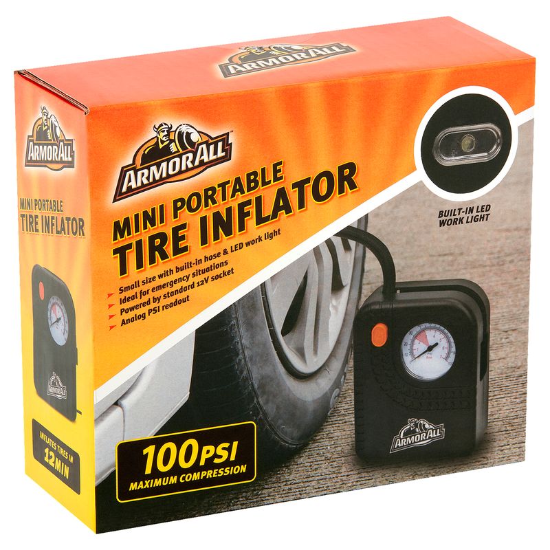 Armor All 100Psi Maximum Compression Mini Portable Tire Inflator