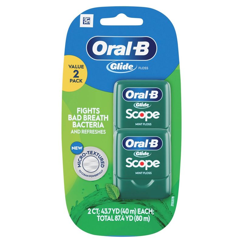 Oral-B Glide Scope 43.7 yd Mint Floss Value Pack, 43.7 yd, 2 count