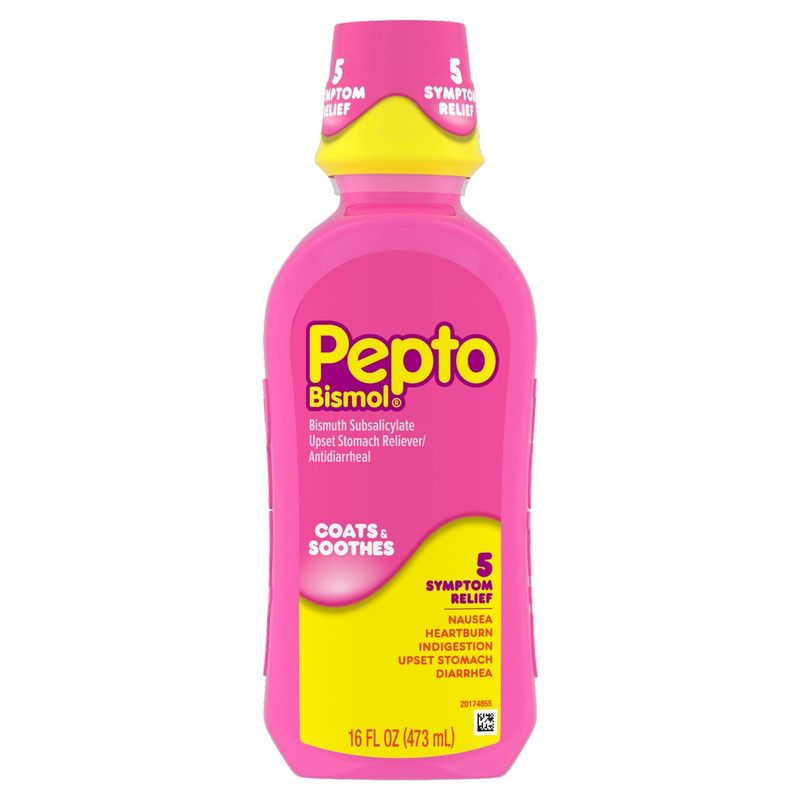 Pepto Bismol Liquid for Nausea, Heartburn, Indigestion, Upset Stomach, and Diarrhea - Fast Relief f