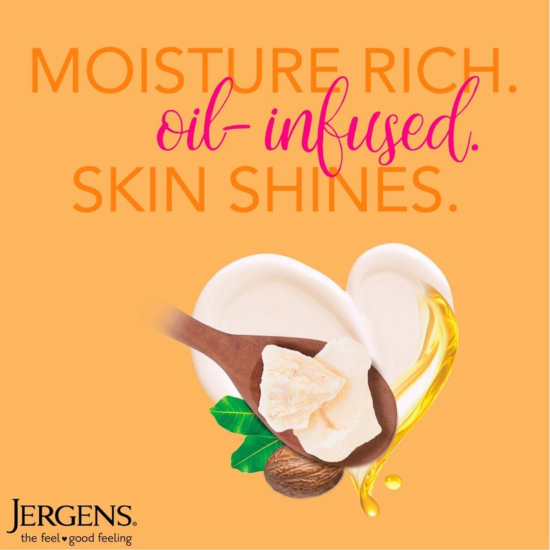 Jergens Oil-Infused Enriching Shea Butter 24-Hour Moisturizer, 16.8 fl oz