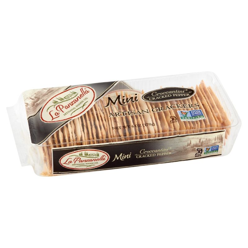 La Panzanella Croccantini Mini Cracked Pepper Artisan Crackers, 6 oz