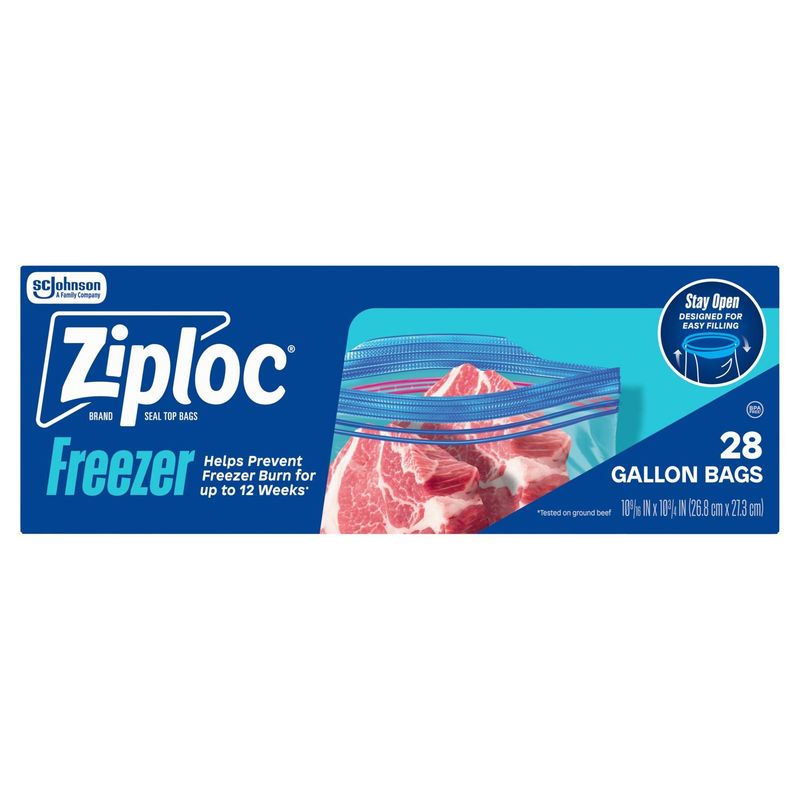 Ziploc Brand Freezer Gallon Seal Top Bags, 28 count