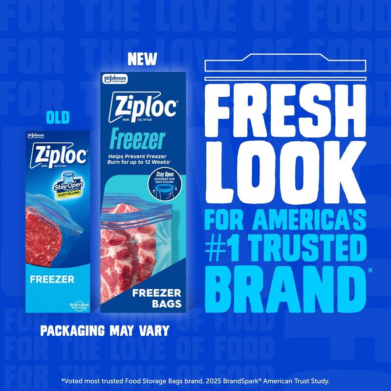 Ziploc Brand Freezer Gallon Seal Top Bags, 28 count