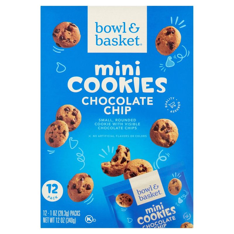 Bowl &amp; Basket Chocolate Chip Mini Cookies, 1 oz, 12 count