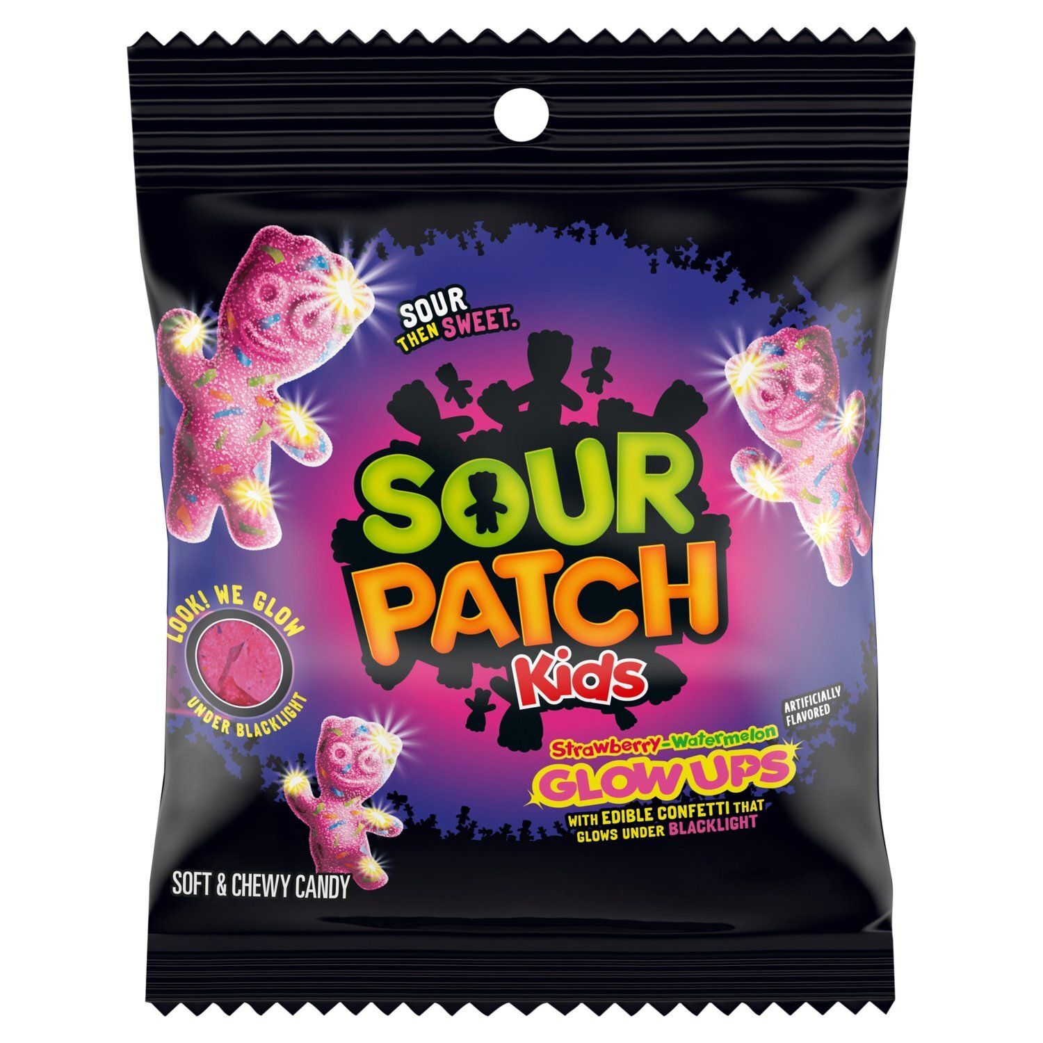 Sour Patch Kids Strawberry-Watermelon Glow Ups Soft &amp; Chewy Candy, 3.08 oz