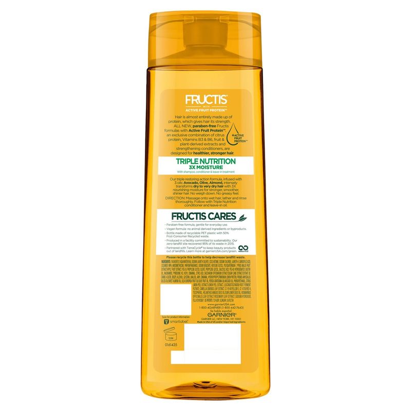 Garnier Fructis Triple Nutrition Shampoo, Dry to Very Dry Hair, 12.5 fl. oz.