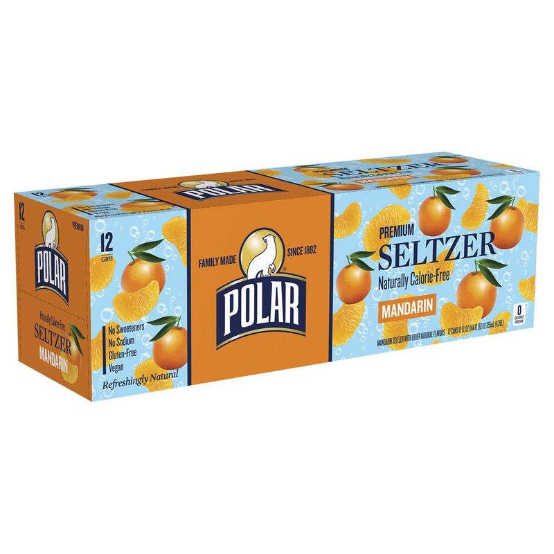 Polar Premium Mandarin Seltzer, 12 fl oz, 12 count