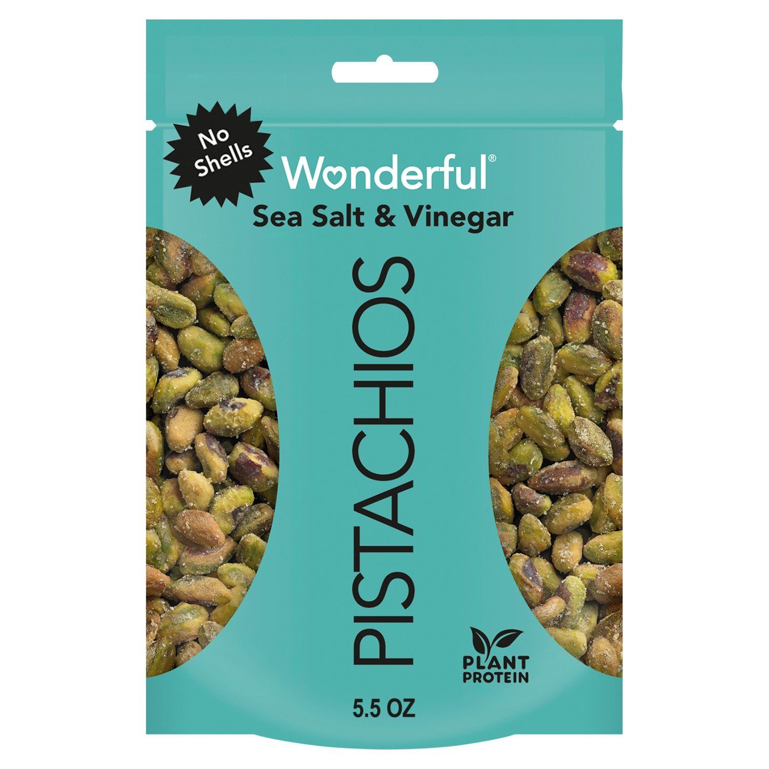 Wonderful Sea Salt &amp; Vinegar No Shells Pistachios, 5.5 oz