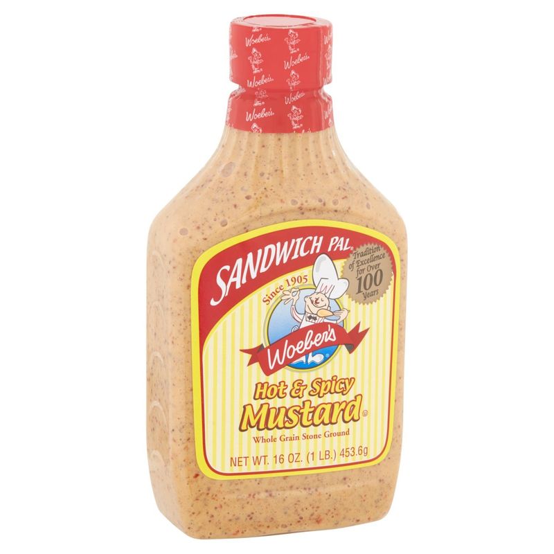Woeber's Sandwich Pal Hot &amp; Spicy Mustard, 16 oz
