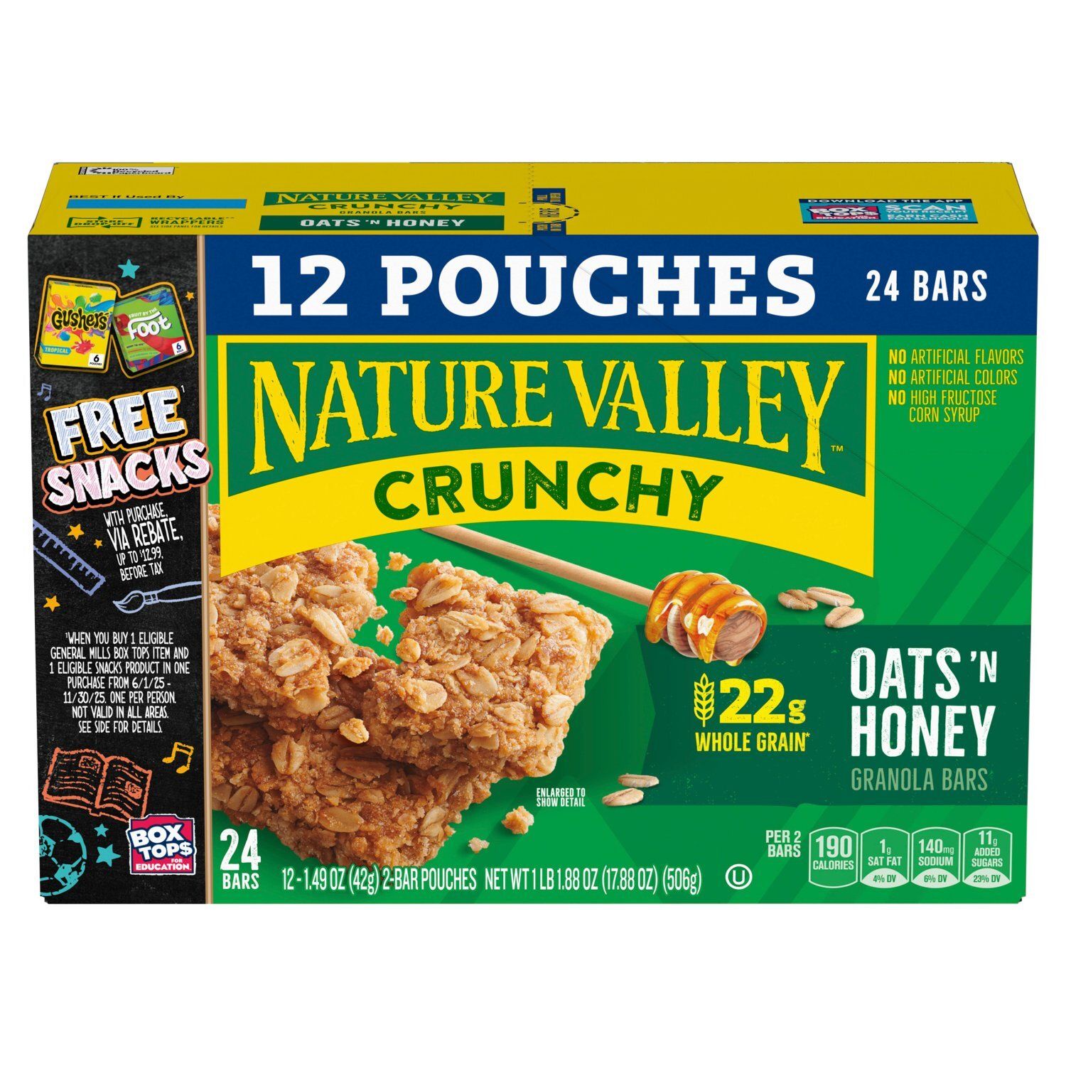 Nature Valley Crunchy Oats 'n Honey Granola Bars, 1.49 oz, 24 count