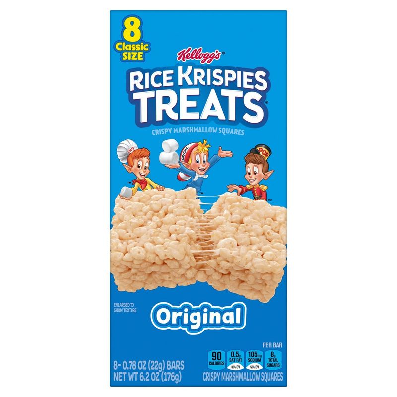 Kellogg's Rice Krispies Treats Original Crispy Marshmallow Squares, 0.78 oz, 8 count
