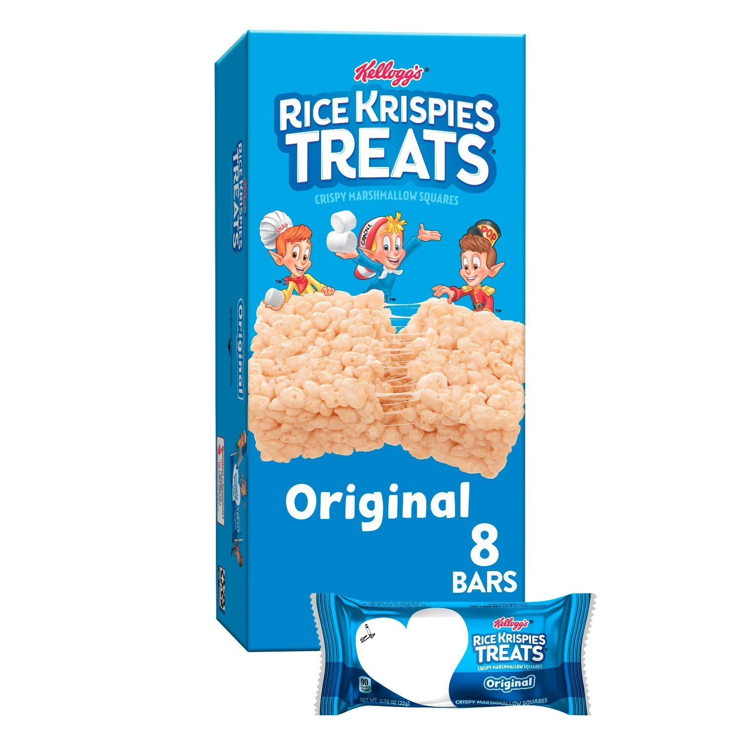 Kellogg's Rice Krispies Treats Original Crispy Marshmallow Squares, 0.78 oz, 8 count