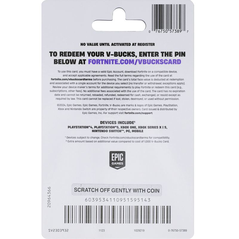 Fortnite $22.99 V-Bucks Gift Card