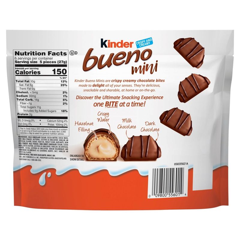 Kinder Bueno Mini Crispy Creamy Chocolate Bite Share Pack, 5.7 oz