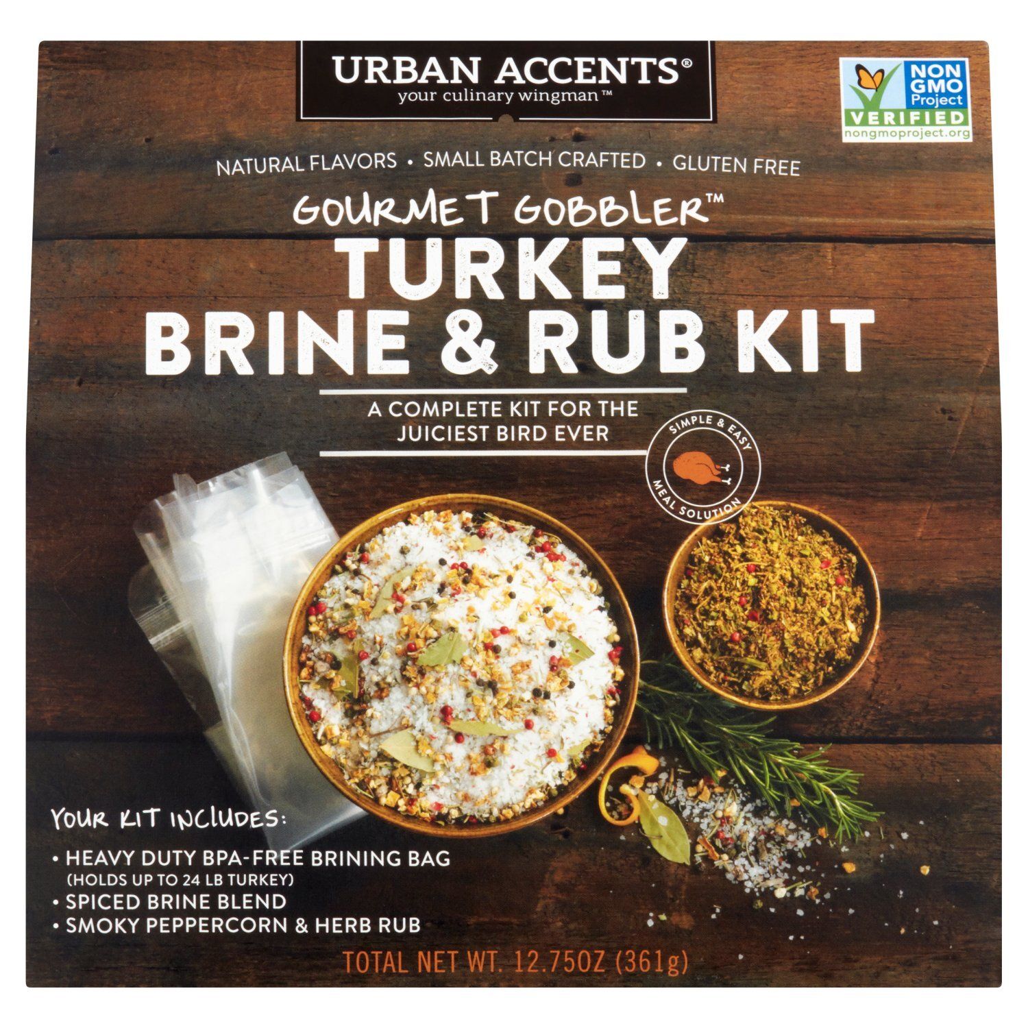 Urban Accents Gourmet Gobbler Turkey Brine &amp; Rub Kit, 12.75 oz