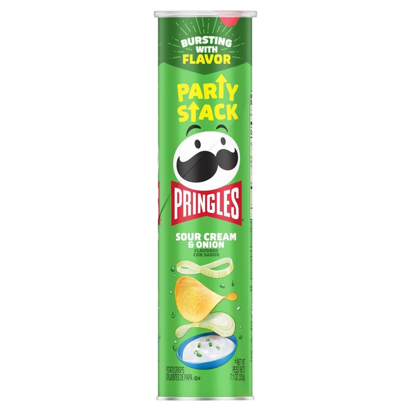 Pringles Party Stack Sour Cream &amp; Onion Flavored Potato Crisps, 7.1 oz