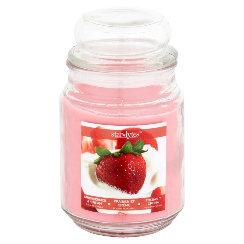 Star Lytes Strawberries &amp; Cream Scented Candle, 18 oz