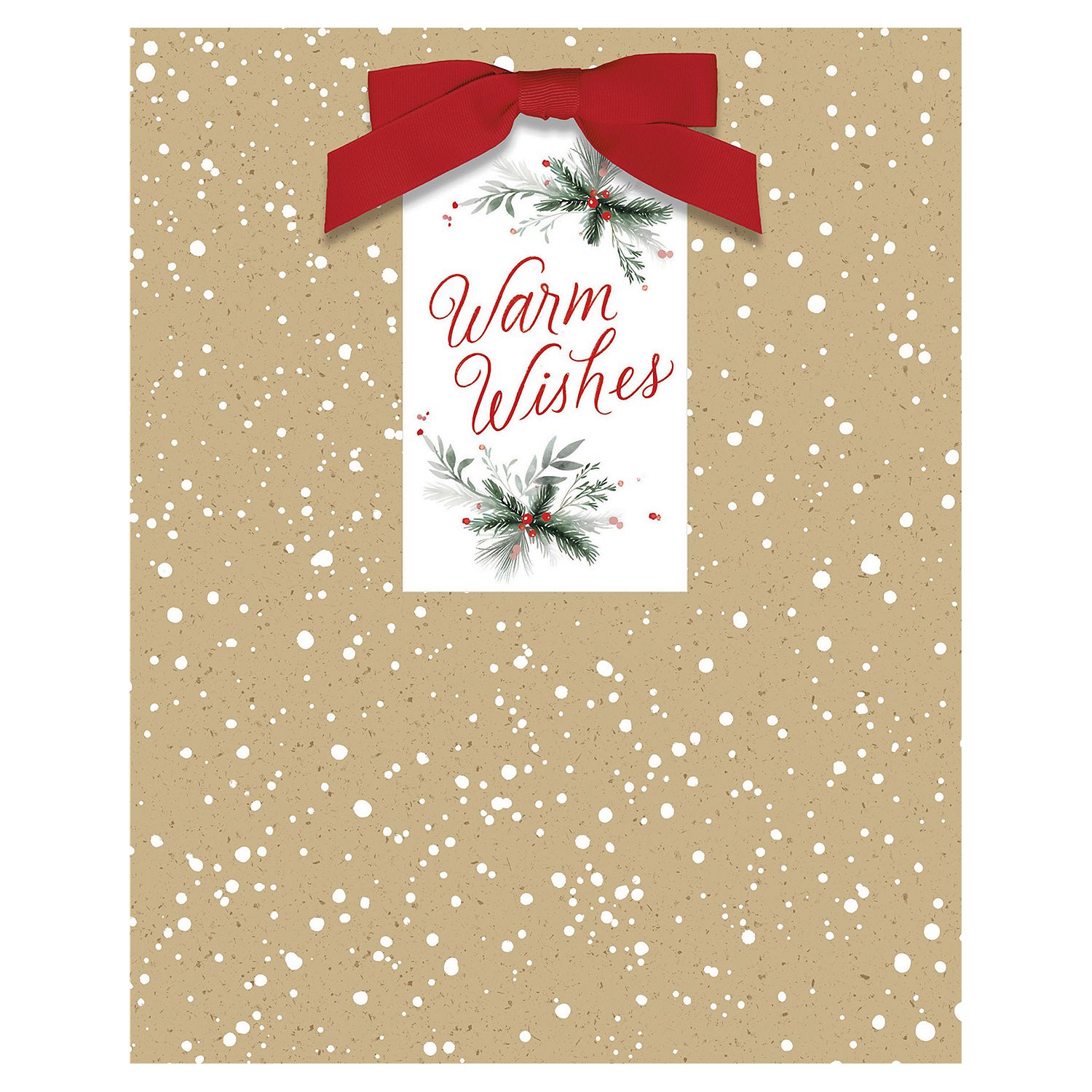 Hallmark 9.6" Medium Holiday Gift Bag (Snow-Speckled Kraft Paper)