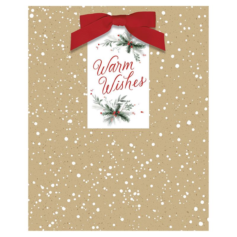 Hallmark 9.6" Medium Holiday Gift Bag (Snow-Speckled Kraft Paper)