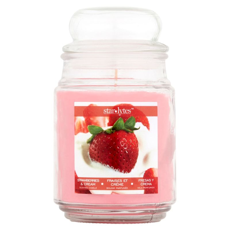 Star Lytes Strawberries &amp; Cream Scented Candle, 18 oz