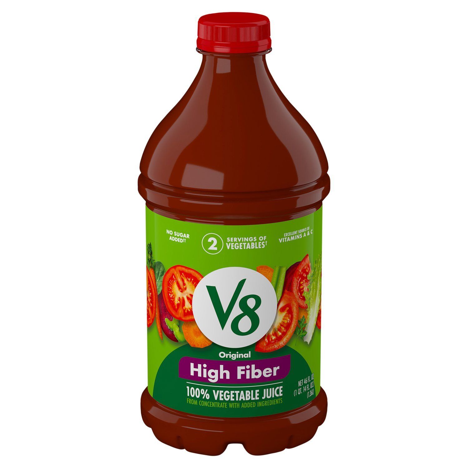 V8 Original High Fiber 100% Vegetable Juice, 46 fl oz