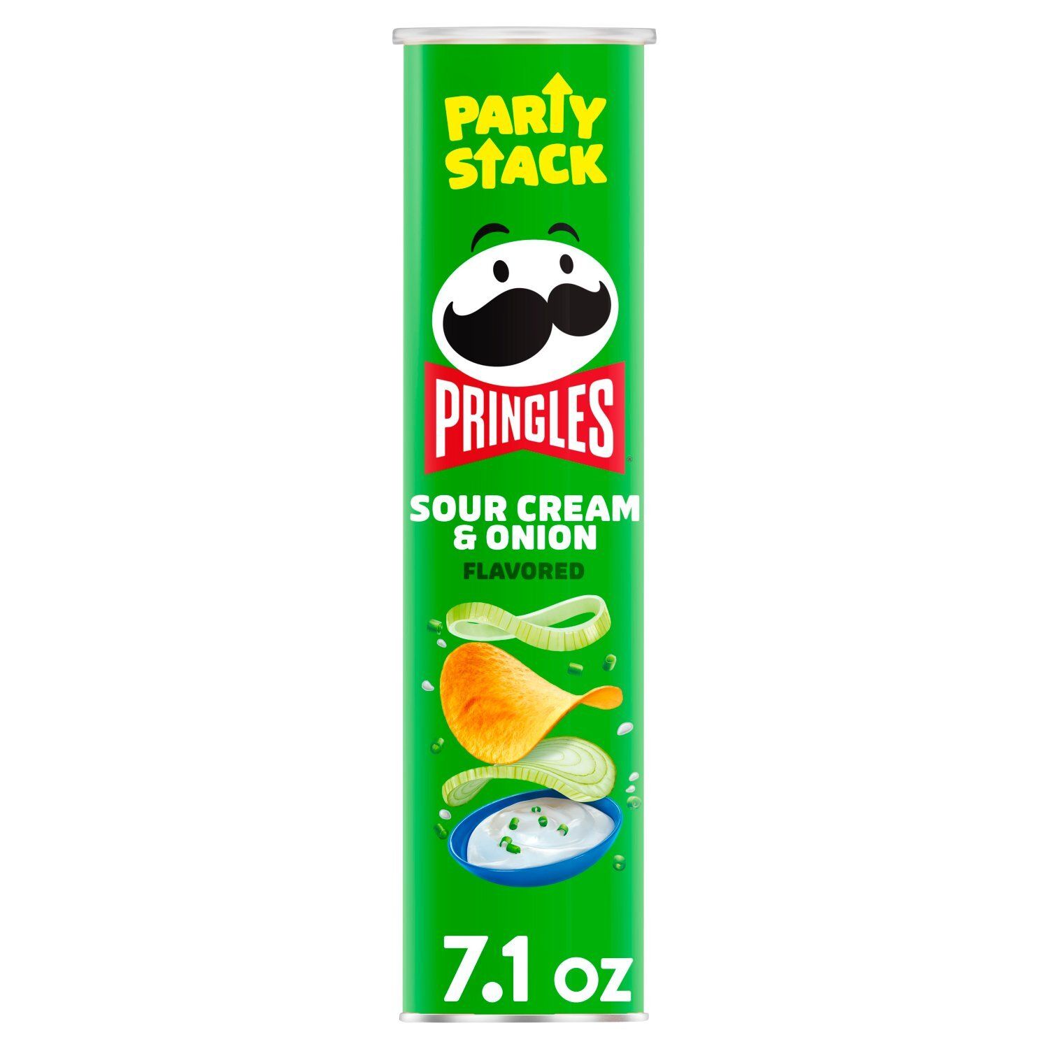 Pringles Party Stack Sour Cream &amp; Onion Flavored Potato Crisps, 7.1 oz