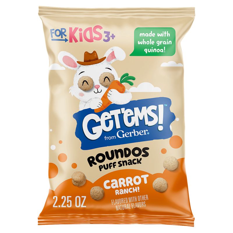 Gerber Get'ems! Carrot Ranch! Roundos Puff Snack, 3+ years, 2.25 oz
